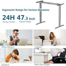 Load image into Gallery viewer, Electric Adjustable Standing up Desk Frame Dual Motor with Controller-Gray
