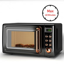 Load image into Gallery viewer, 700W Glass Turntable Retro Countertop Microwave Oven-Golden
