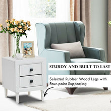 Load image into Gallery viewer, Multipurpose Retro Bedside Nightstand with 2 Drawers-White
