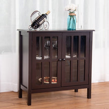 Load image into Gallery viewer, Glass Door Sideboard Console Storage Buffet Cabinet-Brown

