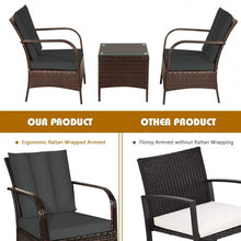 Load image into Gallery viewer, 3 PCS Patio Rattan Furniture Set-Gray
