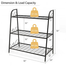 Load image into Gallery viewer, 3-tier Metal Plant Stand Shelf Display Rack for Plants Shoes Flower Pot
