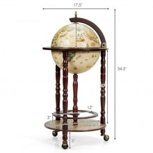 Load image into Gallery viewer, 17&quot; Italian Style Wooden Globe Liquor Bottle Wine Rack

