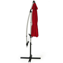 Load image into Gallery viewer, 10 Foot Patio Offset Umbrella Market Hanging Umbrella for Backyard Poolside Lawn Garden-Burgundy
