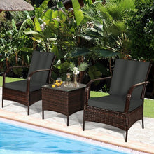 Load image into Gallery viewer, 3 PCS Patio Rattan Furniture Set-Gray
