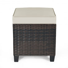 Load image into Gallery viewer, 2 Pcs Patio Rattan Ottoman Cushioned Seat Foot Rest
