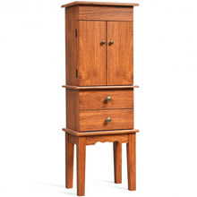 Load image into Gallery viewer, Vintage Jewelry Storage Standing with Top Flip Makeup Mirror
