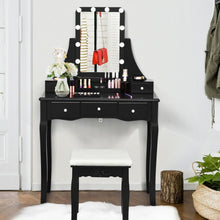 Load image into Gallery viewer, Dimmable Bulbs Touch Switch Vanity Dressing Table Set with Removable Box-Black
