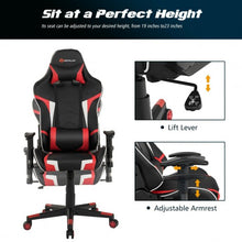 Load image into Gallery viewer, Reclining Swive Massage Gaming Chair-Red
