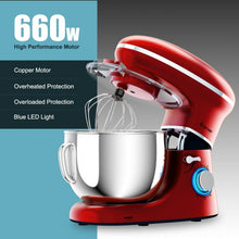 Load image into Gallery viewer, 6.3 Quart Tilt-Head Food Stand Mixer 6 Speed 660W-Red
