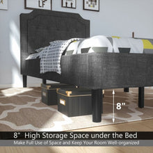 Load image into Gallery viewer, Linen Twin Upholstered Platform Bed with Frame Headboard Mattress Foundation
