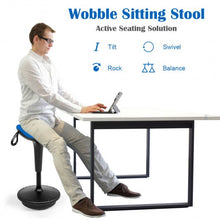Load image into Gallery viewer, Adjustable Swivel Sitting Balance Wobble Stool Standing Desk Chair-Blue
