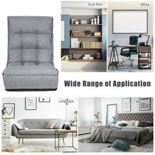 Load image into Gallery viewer, 4-Position Adjustable Floor Chair Folding Lazy Sofa-Gray
