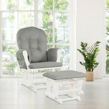 Load image into Gallery viewer, Baby Nursery Relax Rocker Rocking Chair Glider &amp; Ottoman Set-Light Gray
