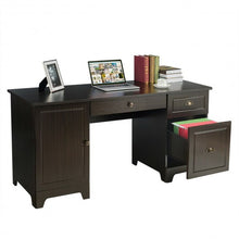 Load image into Gallery viewer, 59&quot; Computer Desk with Drawers &amp; Storage Cabinet-Brown
