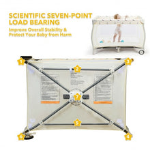 Load image into Gallery viewer, Portable Foldable Baby Playard Nursery Center with Changing Station-Beige
