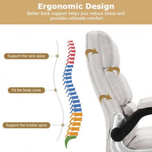 Load image into Gallery viewer, Adjustable Swivel Office Chair with High Back and Flip-up Arm for Home and Office-Beige
