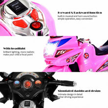 Load image into Gallery viewer, 3 Wheel Kids Ride On Motorcycle 6V Battery Powered Electric Toy Bicyle New-pink
