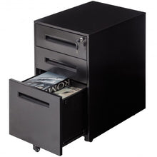 Load image into Gallery viewer, Metal Rolling Sliding Drawer A4 File Cabinet -Black
