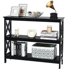 Load image into Gallery viewer, 3-Tier Console X-Design Sofa Side Accent Table-Black
