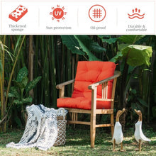 Load image into Gallery viewer, 22" x 44" Tufted Outdoor Patio Chair Seating Pad-Orange
