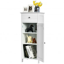 Load image into Gallery viewer, Wooden Storage Free-Standing Floor Cabinet with Drawer and Shelf-White

