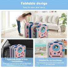 Load image into Gallery viewer, 14-Panel Foldable Baby Playpen Kids Safety Play Center with Lockable Gate
