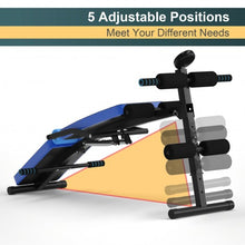 Load image into Gallery viewer, Multi-Functional Foldable Weight Bench Adjustable Sit-up Board with Monitor-Blue
