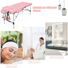Load image into Gallery viewer, 84&#39;&#39; L Portable Adjustable Massage Bed with Carry Case for Facial Salon Spa -Pink
