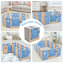 Load image into Gallery viewer, 18-Panel Foldable Baby Playpen Kids Activity Center with Lockable Door
