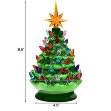 Load image into Gallery viewer, 9.5&quot; Prelit Hand-Painted Ceramic Battery Powered Christmas Tree
