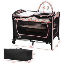 Load image into Gallery viewer, 4-in-1 Convertible Portable Baby Playard with Changing Station-Pink
