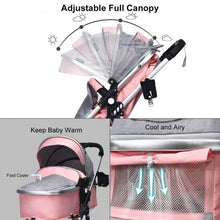 Load image into Gallery viewer, 2 in 1 High Landscape Convertible Reversible Bassinet Pram-Pink
