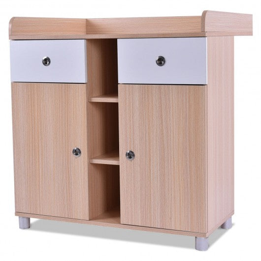 Baby Changing Table Nursery Diaper Station with 2 Drawers