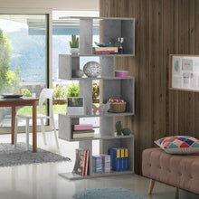 Load image into Gallery viewer, 5 Cubes Ladder Shelf Corner Bookshelf Display Rack Bookcase-Gray
