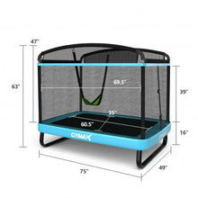 Load image into Gallery viewer, 6 Feet Kids Entertaining Trampoline with Swing Safety Fence-Blue
