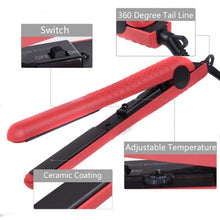 Load image into Gallery viewer, Adjustable Temp Ceramic Hair Straightener Straightens &amp; Curly-Red
