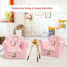 Load image into Gallery viewer, Kids Mermaid Armrest Couch Upholstered  Sofa
