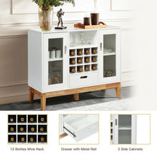 Load image into Gallery viewer, Wood Wine Storage Cabinet Sideboard Console Buffet Server-White

