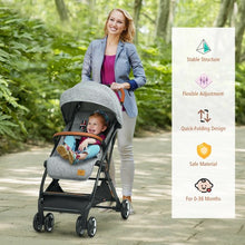 Load image into Gallery viewer, Lightweight Aluminium Frame Baby Stroller with Net-Gray
