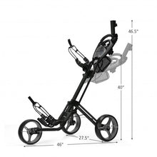 Load image into Gallery viewer, Folding 3 Wheels Golf Push Cart with Brake Scoreboard Adjustable Handle-Gray
