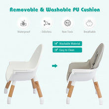 Load image into Gallery viewer, 4-in-1 Baby Wooden Convertible High Chair -Gray
