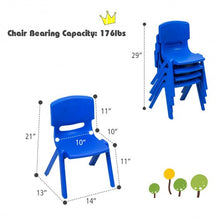Load image into Gallery viewer, 4-pack Kids Plastic Stackable Classroom Chairs-Blue
