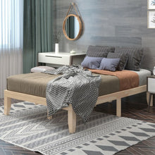 Load image into Gallery viewer, 14&quot; Full Size Wood Platform Bed Frame with Wood Slat Support-Natural
