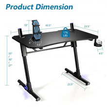 Load image into Gallery viewer, 43.5 Inch Height Adjustable Gaming Desk with Blue LED Lights
