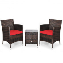 Load image into Gallery viewer, 3 pcs Outdoor Rattan Wicker Furniture Set-Red
