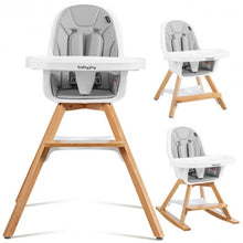 Load image into Gallery viewer, 3-in-1 Convertible Wooden Baby High Chair-Gray
