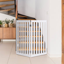 Load image into Gallery viewer, 35&quot; Folding Standing 2/4 Panel Wood Pet Fence-White-A
