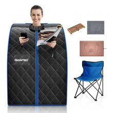 Load image into Gallery viewer, Portable Personal Far Infrared Sauna with Heating Foot Pad and Chair-Black
