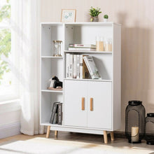 Load image into Gallery viewer, Floor Storage Free Standing Wooden Display Bookcase
